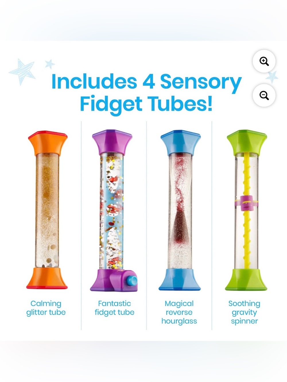 Set of 4 Sensory Fidget Tubes